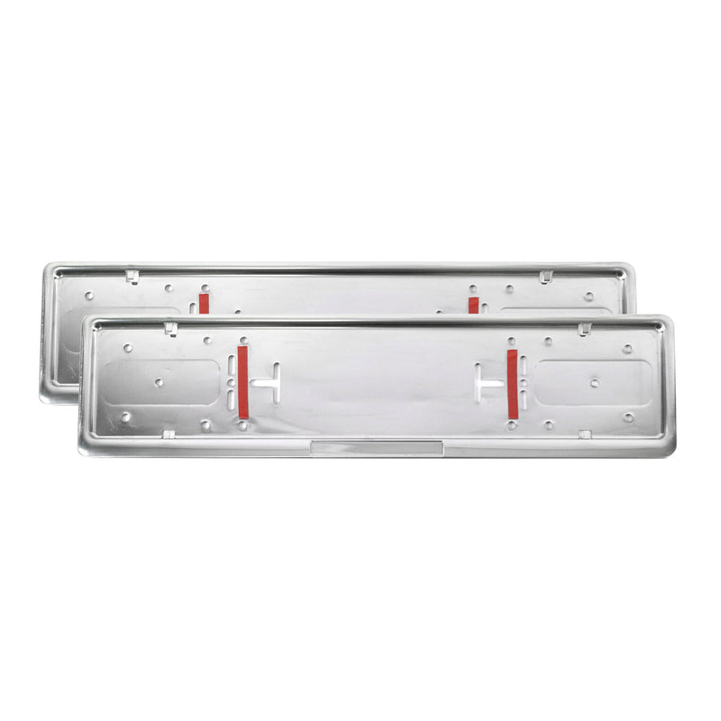 Porta targa in acciaio inox cromato 11x52 cm
