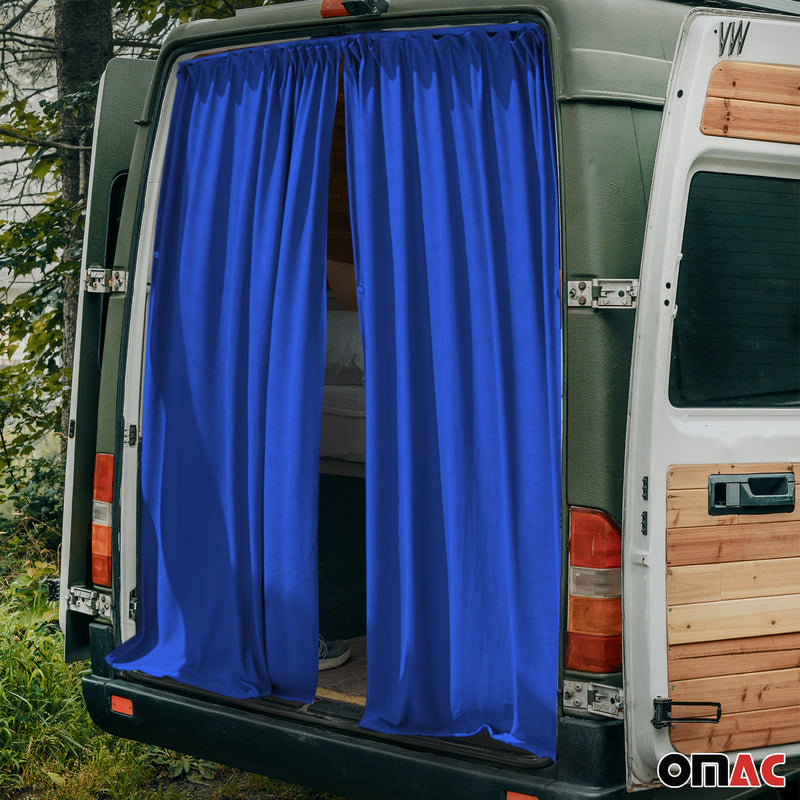 Maß Gardinen für Ford Transit Tourneo Connect L1 L2 Heckklappe Dunkelblau
