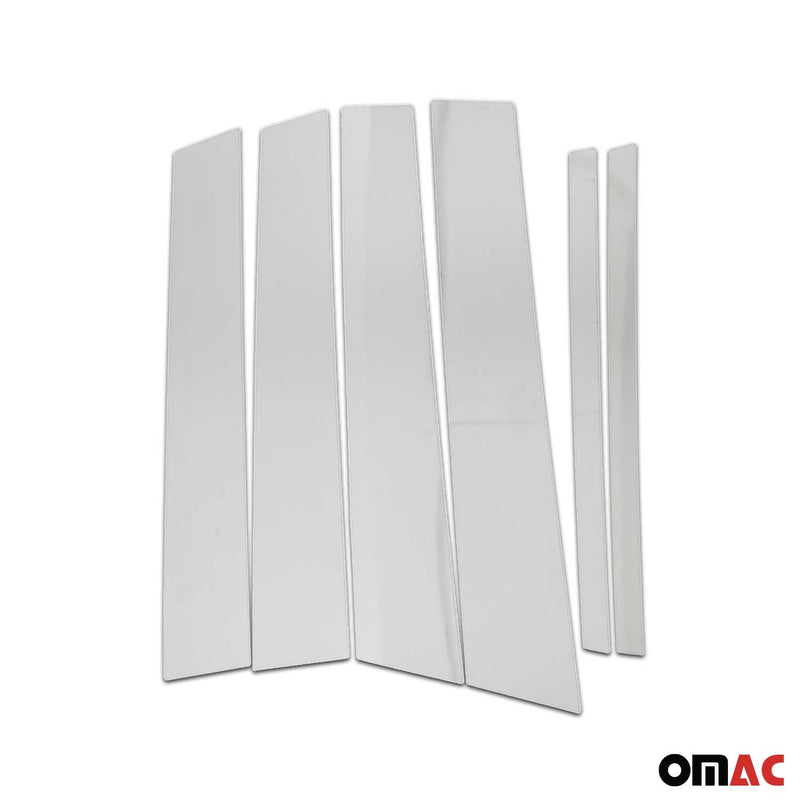 Rivestimento del montante della porta del montante B per Opel Corsa F 2019-2025 in acciaio inox argento, 6 pezzi