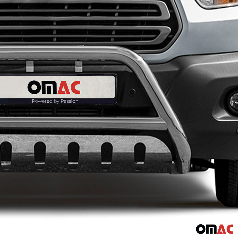 Protezione anteriore per Ford Transit 2014-2025 con ABE in acciaio inox argento