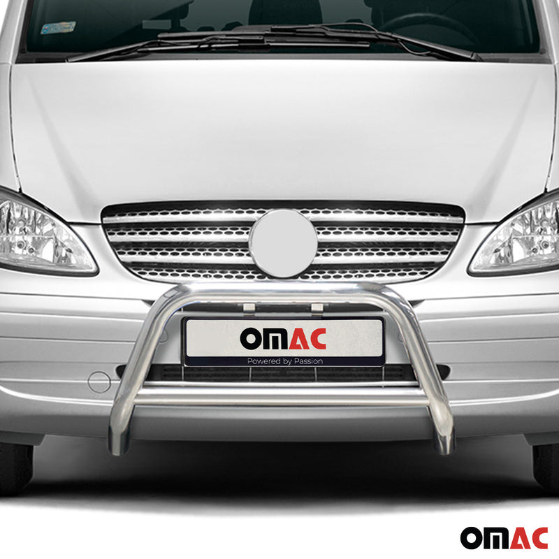 Protezione anteriore per Mercedes Vito W639 2003-2010 ABE ø63mm Argento 