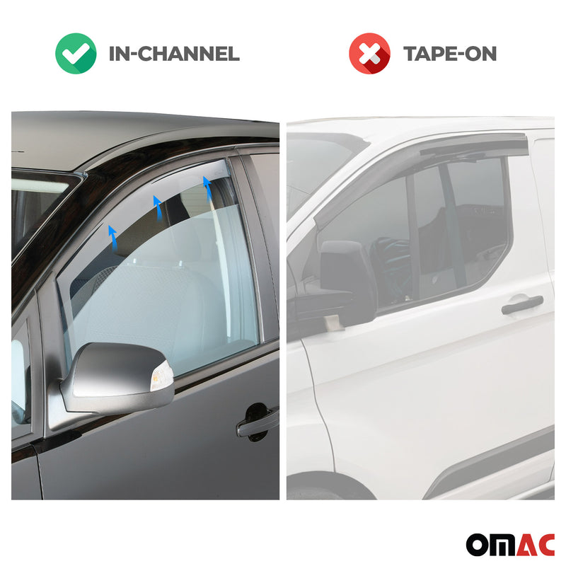 Deflettore antivento e antipioggia per Opel Vivaro B 2014-2019 acrilico scuro 2 pezzi