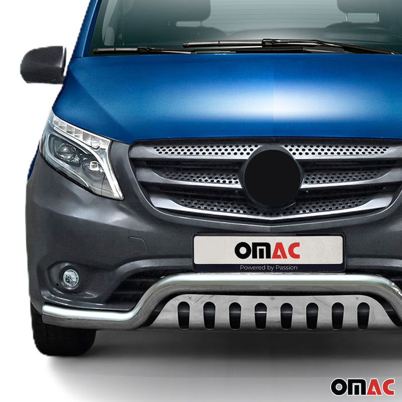 Barra di protezione anteriore bull bar in acciaio inox per Mercedes Vito W447 2014-2025 ABE 