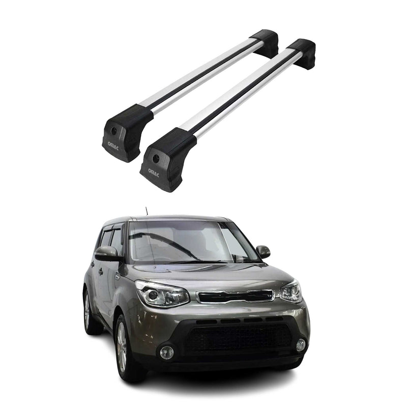 Portapacchi da tetto per Kia Soul 2013-2019, portapacchi base in alluminio grigio 2x
