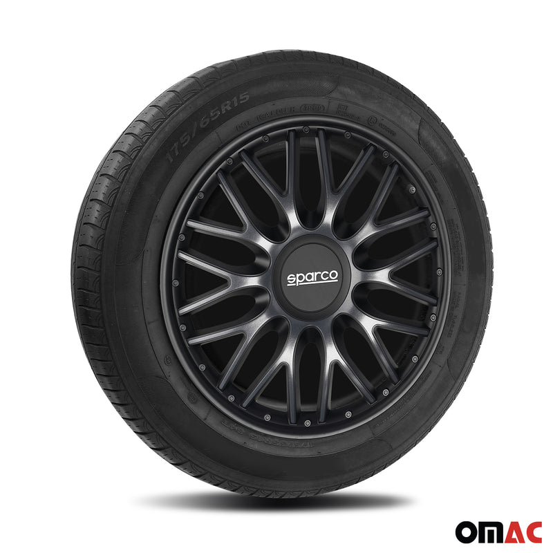 Coprimozzi Sparco 15 pollici Roma grigio nero 4 pezzi