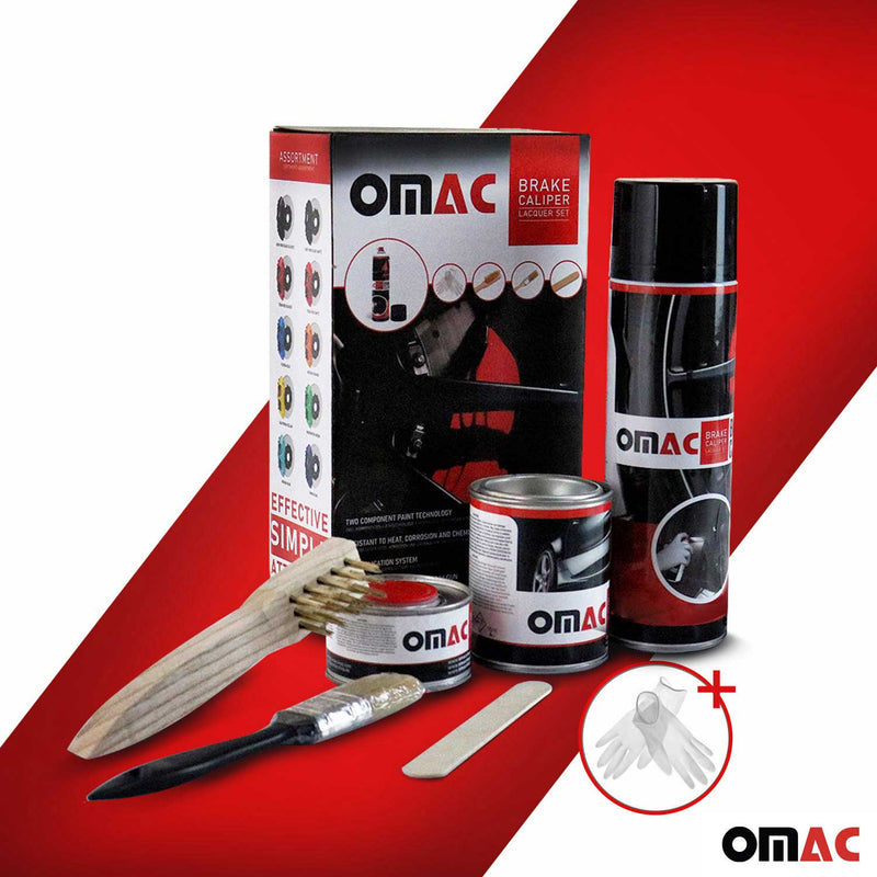 Vernice per pinze freno OMAC, vernice per pinze freno, set di vernici per auto lucide color rosso Texas 
