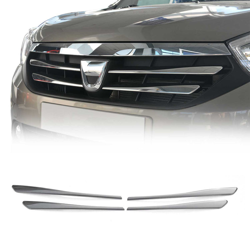 Listelli griglia per Dacia Lodgy 2012-2017 in acciaio inox argento 4 pezzi 