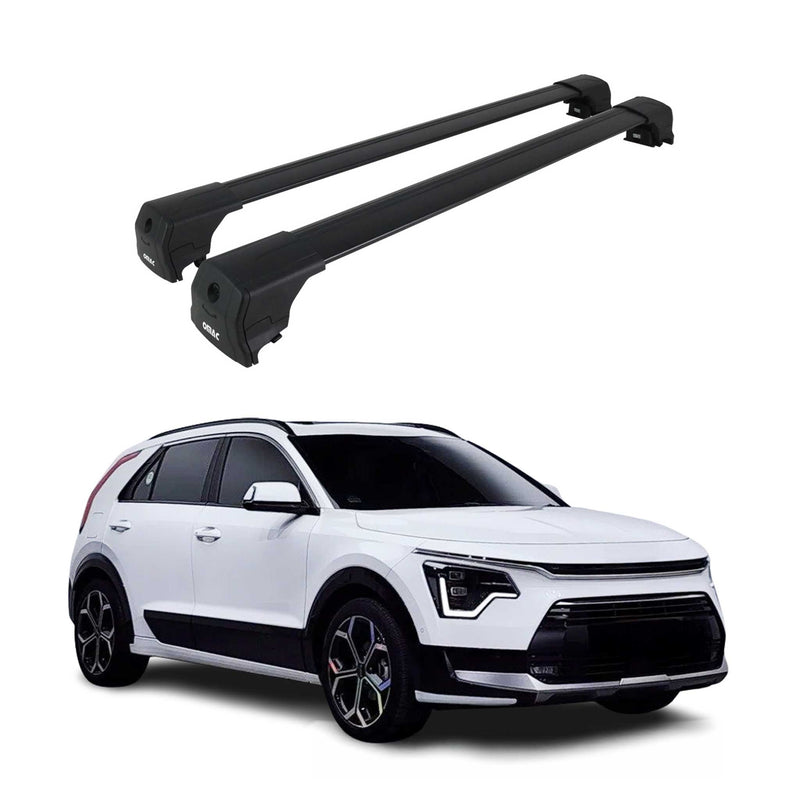 Portapacchi da tetto per Kia Niro 2022-2025 ABE portapacchi base in alluminio nero