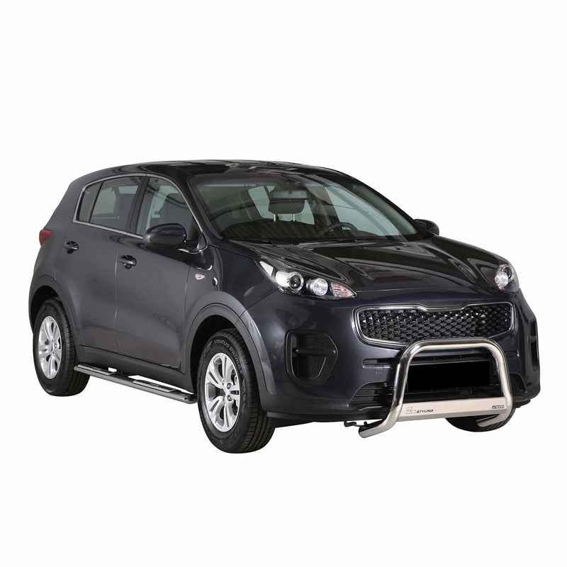 Minigonne laterali in acciaio inossidabile per Kia Sportage 2016-2018 Argento