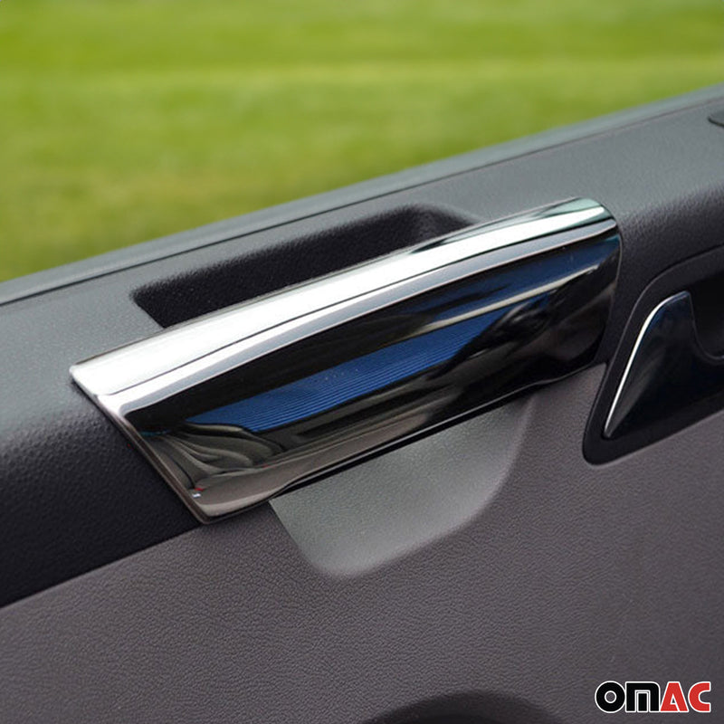 Copertura maniglia interna porta cromata per VW T5 2003-2015 acciaio inox argento 2x