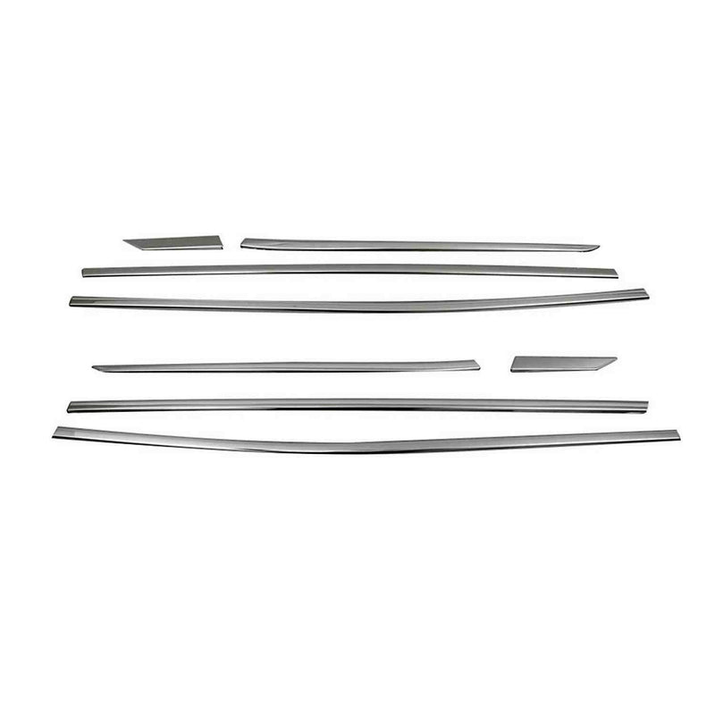 Listelli decorativi per finestrini Peugeot 3008 2016-2025 in acciaio inox scuro, 8 pezzi 