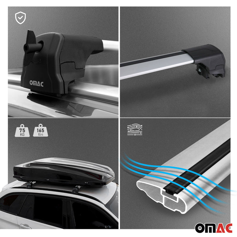Portapacchi da tetto per Audi Q3 F3 2018-2024 ABE portapacchi base in alluminio argento