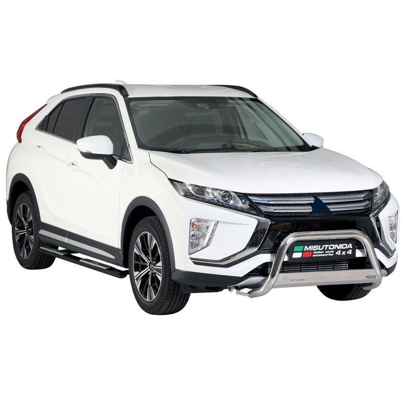Barre laterali in acciaio per pedane per Mitsubishi Eclipse Cross 2018-2020 Nero