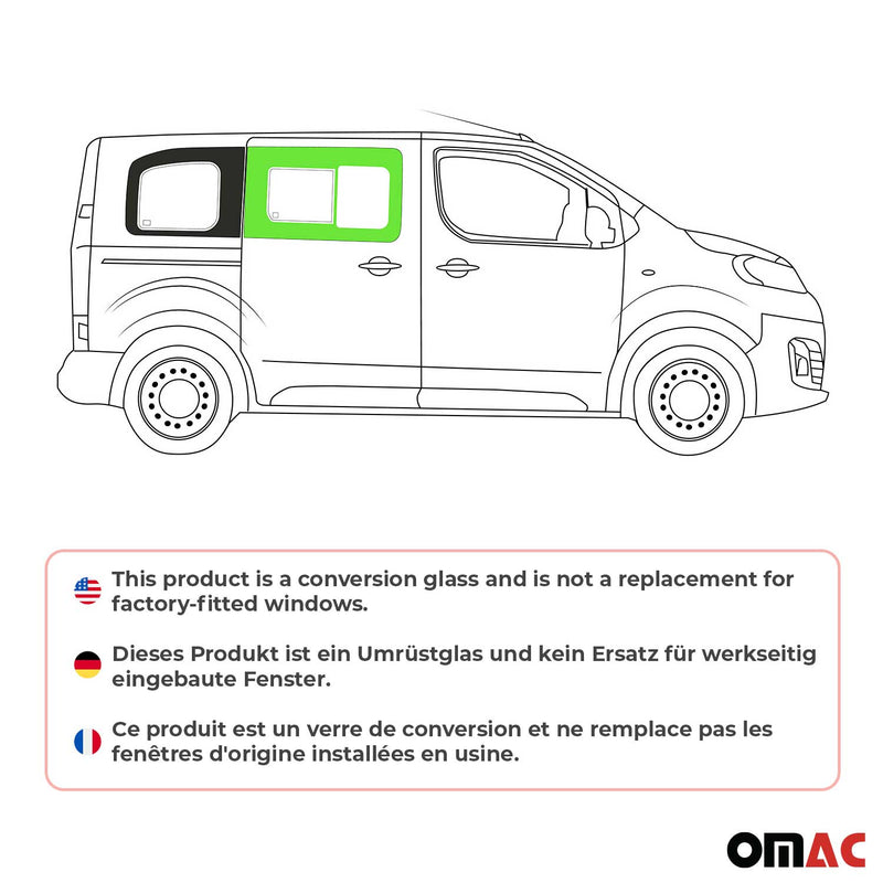 Schiebefenster Seitenfenster für Toyota Proace 2017-2024 Schwarz Rechts L1