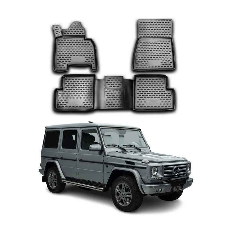 Tappetini in TPE neri per Mercedes Classe G W463 1990-2018, 4 pezzi