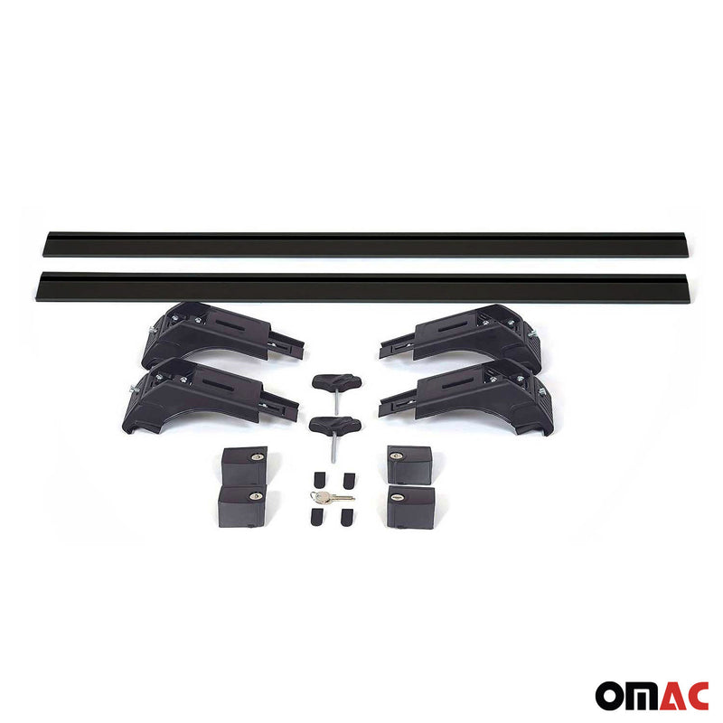 Portapacchi in alluminio per Seat Ibiza Combi 2012-2017 Nero 2x 