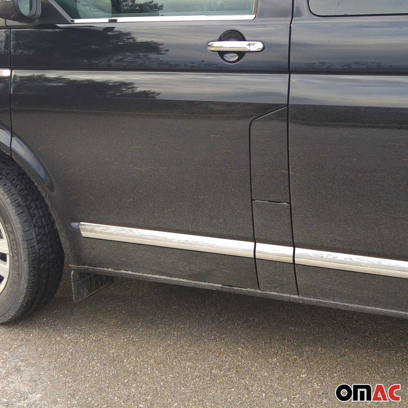 Protezione per porta laterale con striscia per VW Transporter T5 2003-2015 porta singola L2 cromata