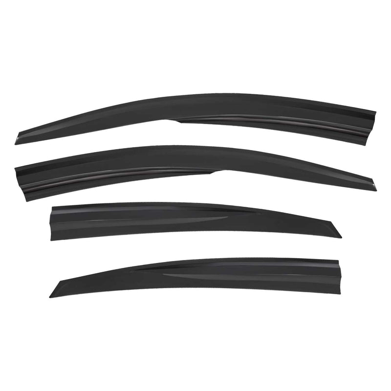 4 deflettori d'aria e deflettori antipioggia per Hyundai Accent Blu 2010-2017 Acrilico Scuro