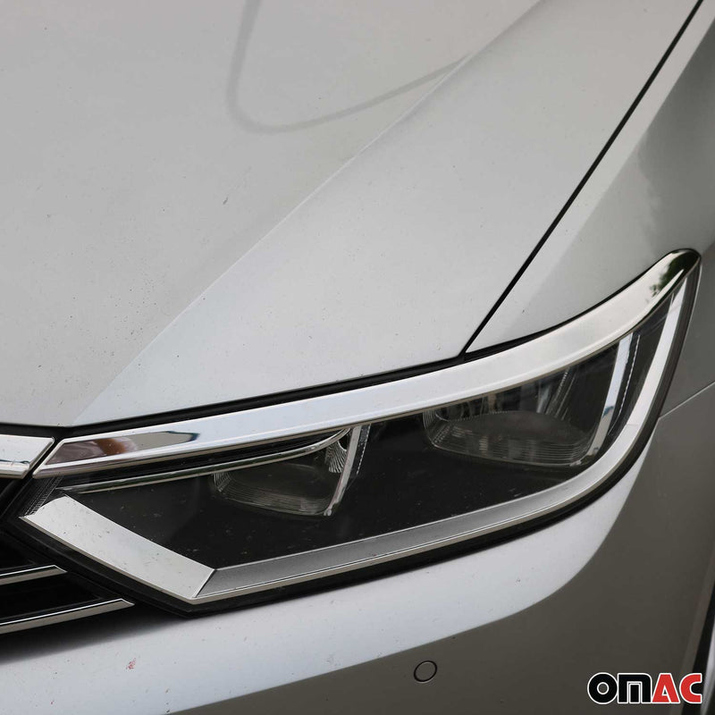 Modanature per fari anteriori e cofano per VW Passat B8 2015-2021 in acciaio inox, 3 pezzi