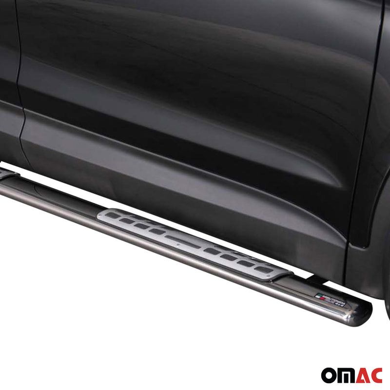 Minigonne laterali in acciaio inossidabile per Hyundai Santa Fe 2012-2015 Argento