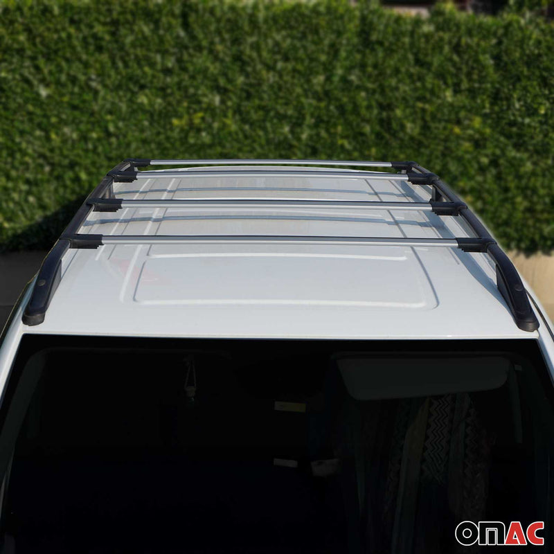 Set di barre portatutto per VW Transporter T5 2003-2015 in alluminio argento, 4 pezzi 
