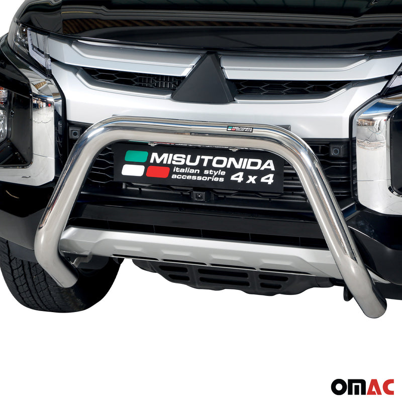 Protezione anteriore per Mitsubishi L200 2019-2025 ø76mm acciaio argento