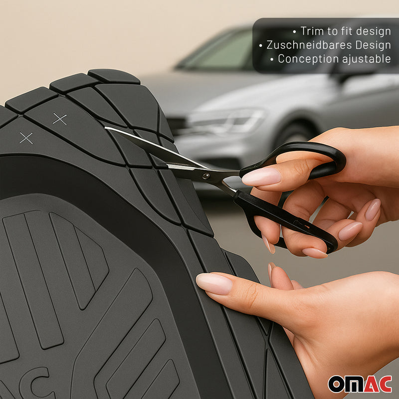 Tappetini su misura per Skoda Rapid 2012-2019 in gomma nera, 4 pezzi