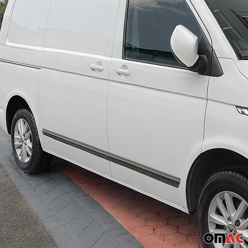 Protezione per porta laterale con striscia in acciaio inox scuro per VW Multivan T5 2003-2015 L1 5 pezzi