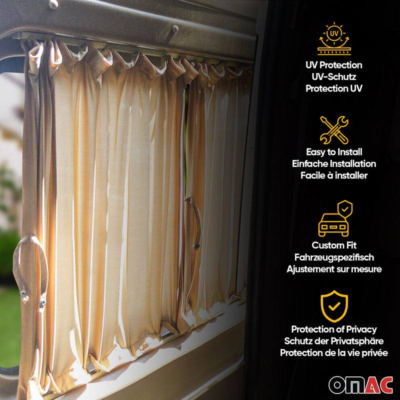 Tendine parasole su misura per Mercedes Vito 2003-2014 Beige Corto 6x 