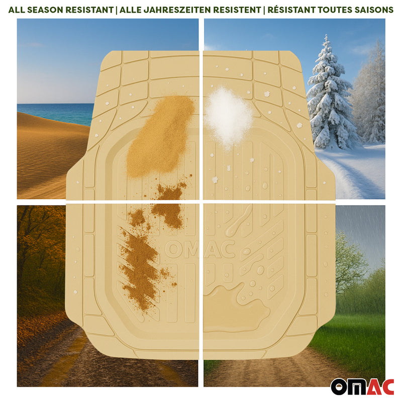 Tappetini su misura per Skoda Kodiaq in gomma beige, 4 pezzi