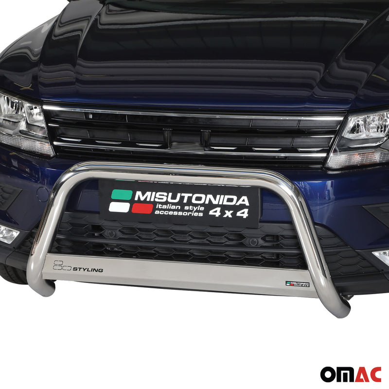 Barra di protezione anteriore per VW Tiguan Allspace 2017-2021 ø63mm acciaio argento 