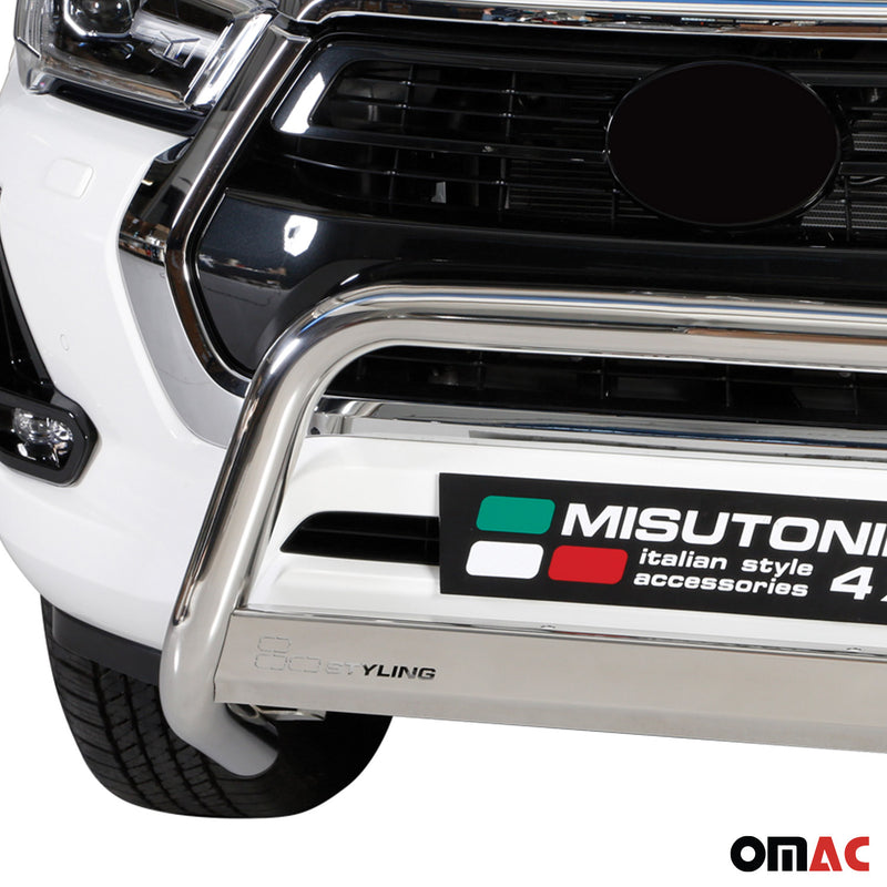 Protezione anteriore per Toyota Hilux 2021-2025 argento protezione ø63mm acciaio