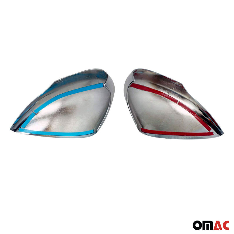 Calotte specchietti per Ford Fiesta / B-Max 2008-2017 Cromo Satinato ABS 2x