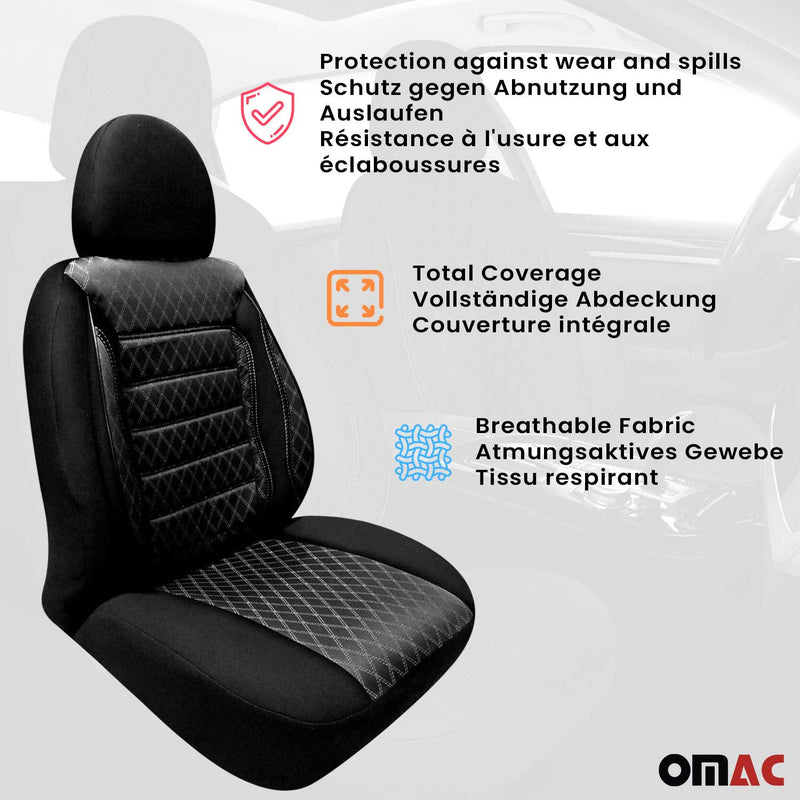 Coprisedili per Opel Zafira Life 2019-2025 Nero 2+1 Anteriore