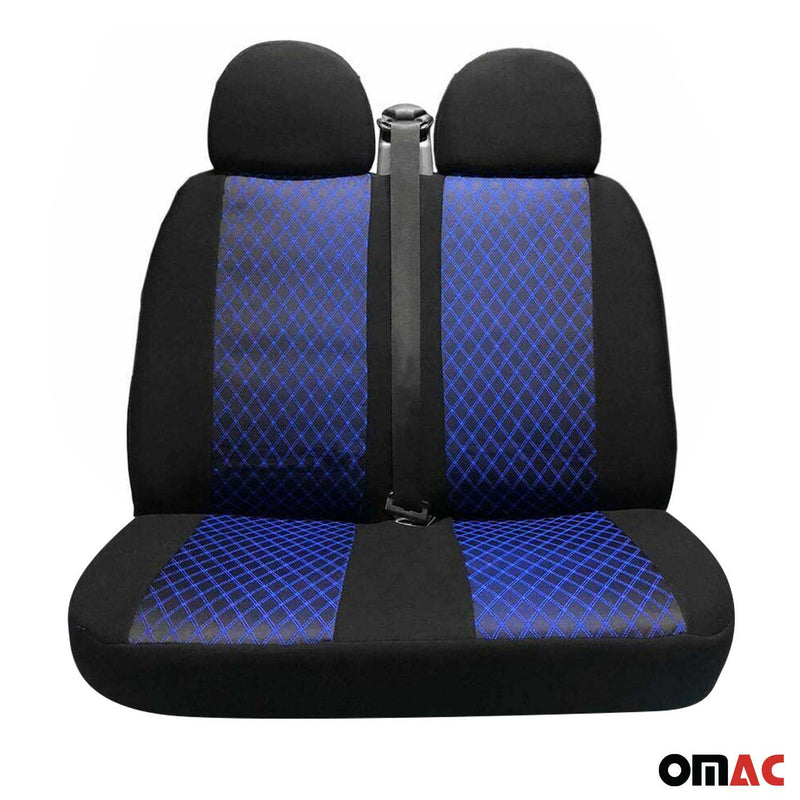 Coprisedili per Ford Transit 2006-2014 Nero Blu 2+1 Anteriori