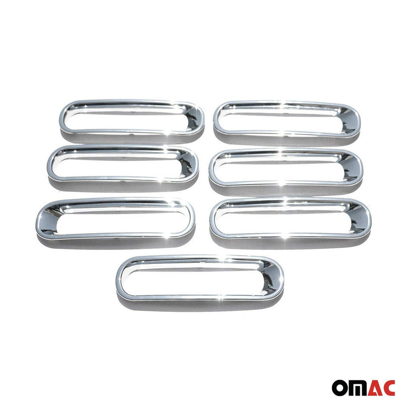 Strisce griglia per Jeep Wrangler 2007-2019 Cromate ABS Argento 7x 