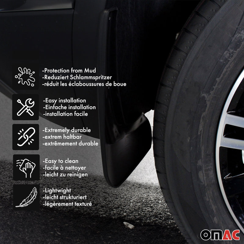 Paraspruzzi per BMW X1 2015-2022 Plastica Nero 4x 