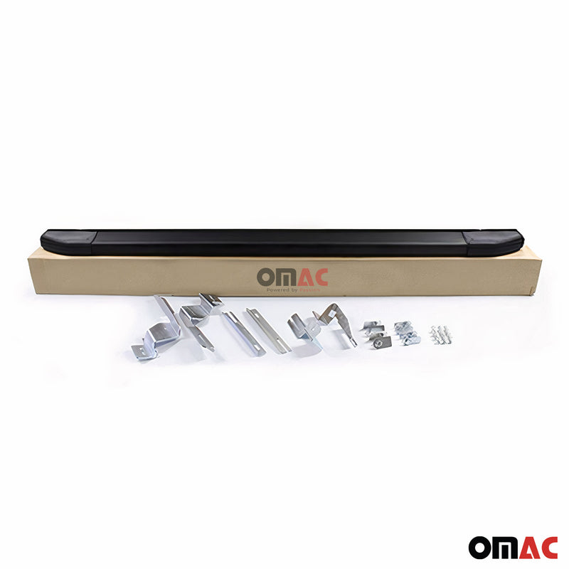 Minigonne laterali in alluminio per Fiat Doblo 2010-2021 L2 Lunghe Nere 2 pezzi