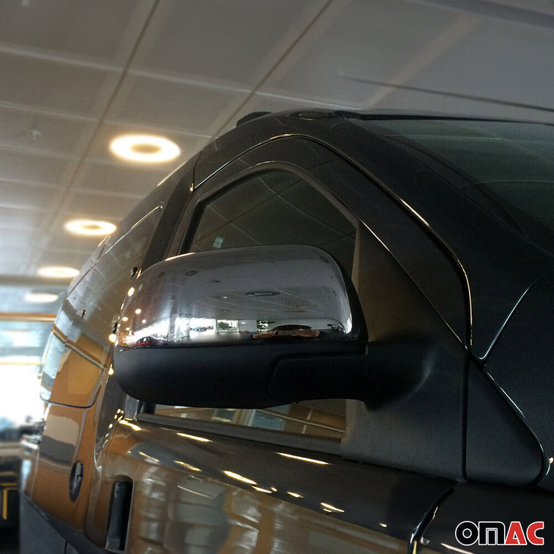 Calotte specchietti retrovisori per Dacia Dokker Lodgy 2012-2020 in acciaio inox argento
