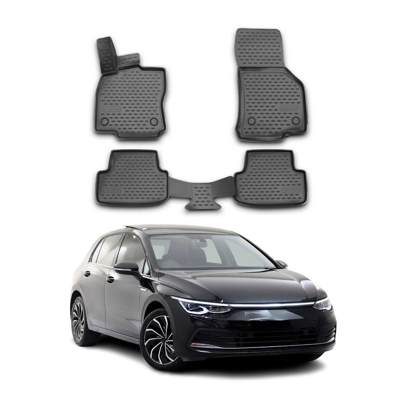 2019-2025 VW Golf Fußmatten TPE Schwarz 4 tlg