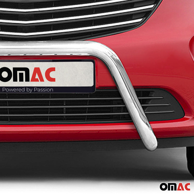 Barra di protezione anteriore per Opel Vivaro 2014-2019 con ABE acciaio argento 
