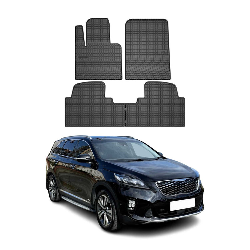 Tappetini Kia Sorento 2015-2025 in TPE nero, 4 pezzi