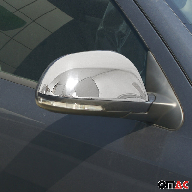 Calotte specchietti retrovisori per Skoda Superb in acciaio inox argento 2 pezzi