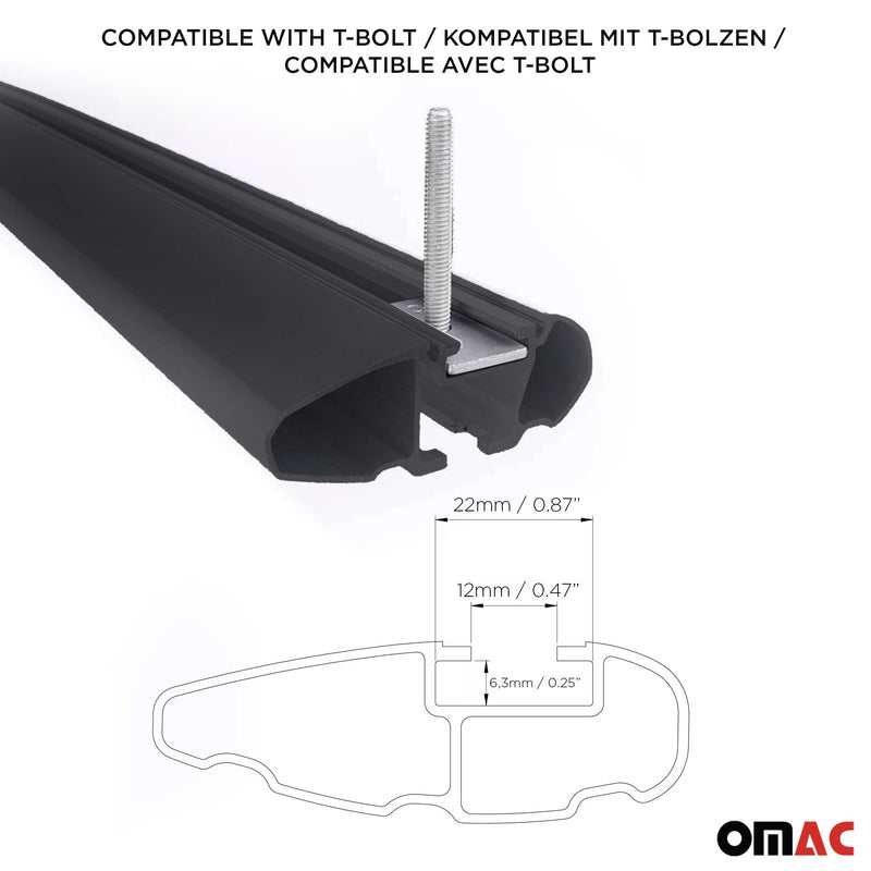 Portapacchi da tetto per Nissan Qashqai J12 2021-2025 ABE Alu Nero