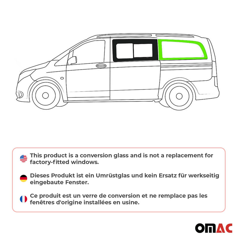 Finestrino laterale per auto per Mercedes-Benz W447 2014-2025 sinistro L2 nero