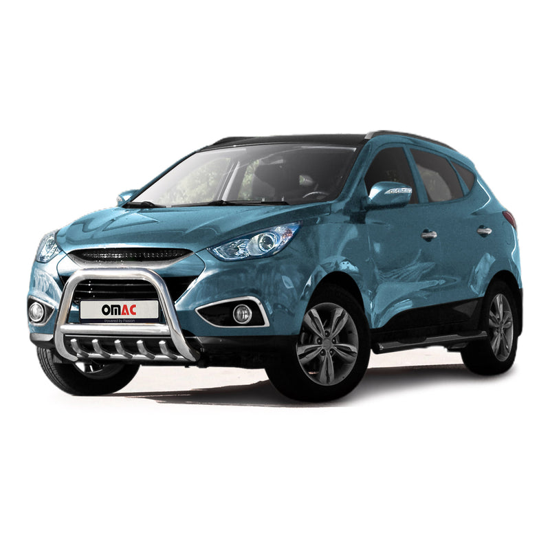 Barra di protezione anteriore in acciaio inox per Hyundai ix35 2010-2015 ABE Silver Protection 