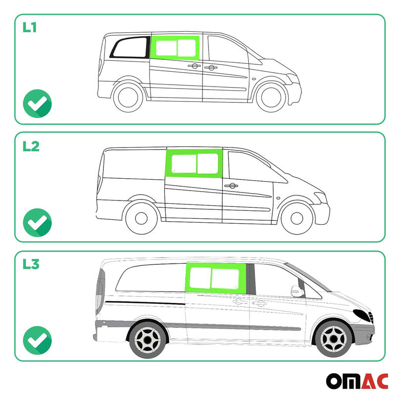 Finestra scorrevole porta scorrevole per Mercedes Vito W639 2003-2014 Finestra anteriore destra