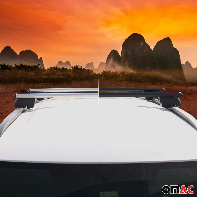 Portapacchi da tetto per Ssangyong Tivoli 2015-2021 ABE alluminio nero 2 pezzi