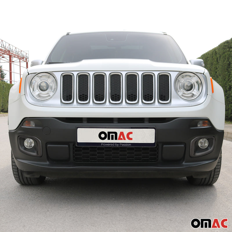 Nebelscheinwerfer Rahmen für Jeep Renegade 2014-2019 Chrom Gebürstet Dunkel 2x