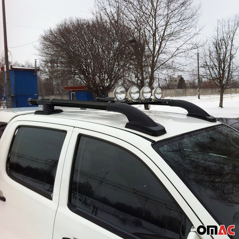 Set di barre portatutto per Ford Ranger Double Cab 2 2007-2012, alluminio nero, 4 pezzi